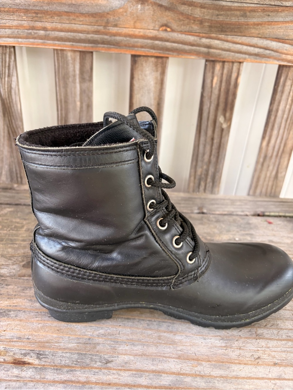 Hunter Black Lace-Up Boot Interior - Picture 6 of 8